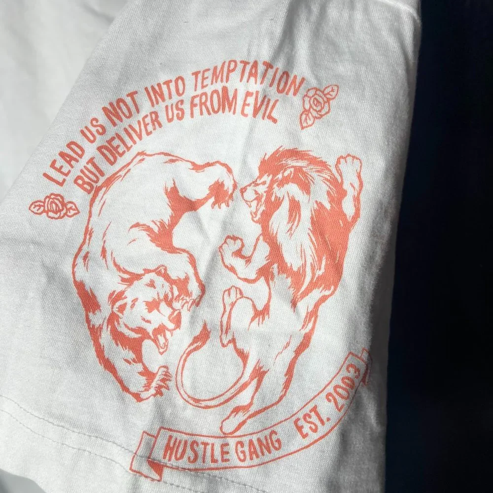 NWT Hustle Gang Men's White Relaxed Fit Graphic Print Born For This T-Shirt 3XL - Picture 10 of 12